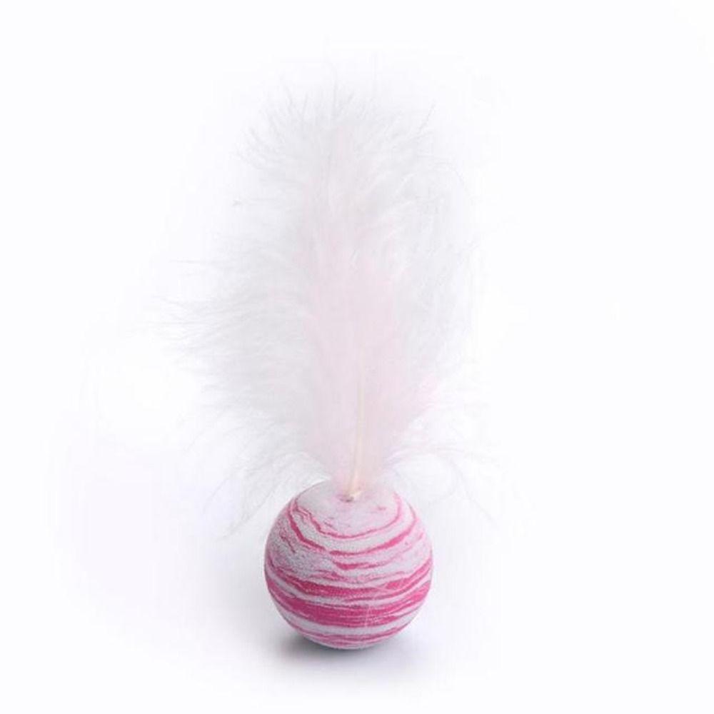 

1PC Portable EVA Interactive Colorful for Playing Feather Foam Ball Cat Toy Ball Cat Throwing Toys
