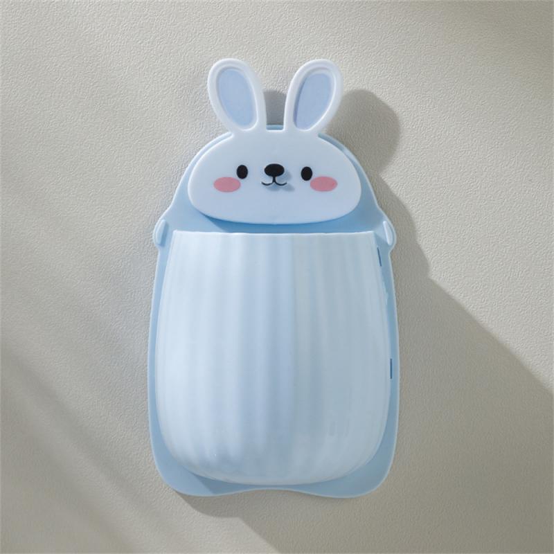 Cute Rabbit Storage Box Toothbrush Chopsticks Drain Rack Miscellaneous Storage Rack Cute Pet Multi-purpose Free Punch Shelf