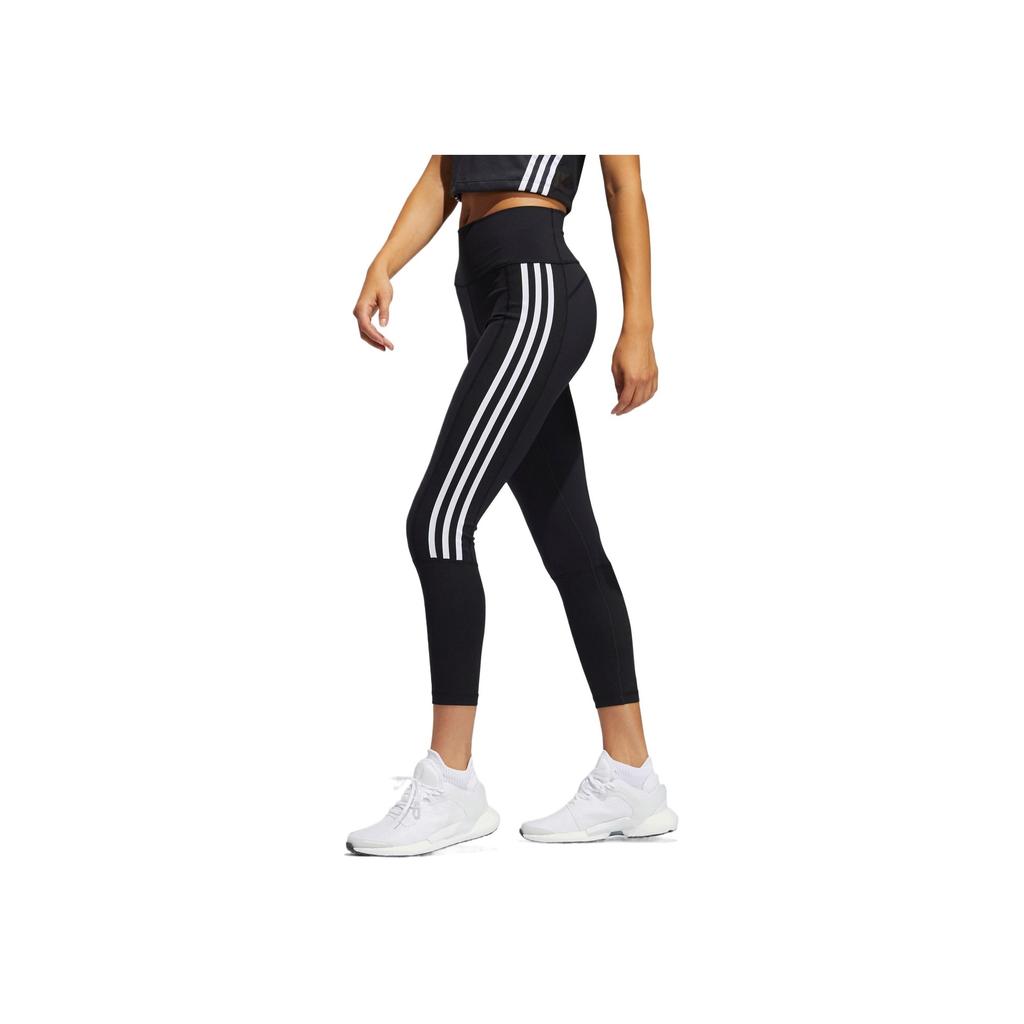 adidas 3-Stripes Ribbed 7/8 Tights Women Tights Black White GL0578