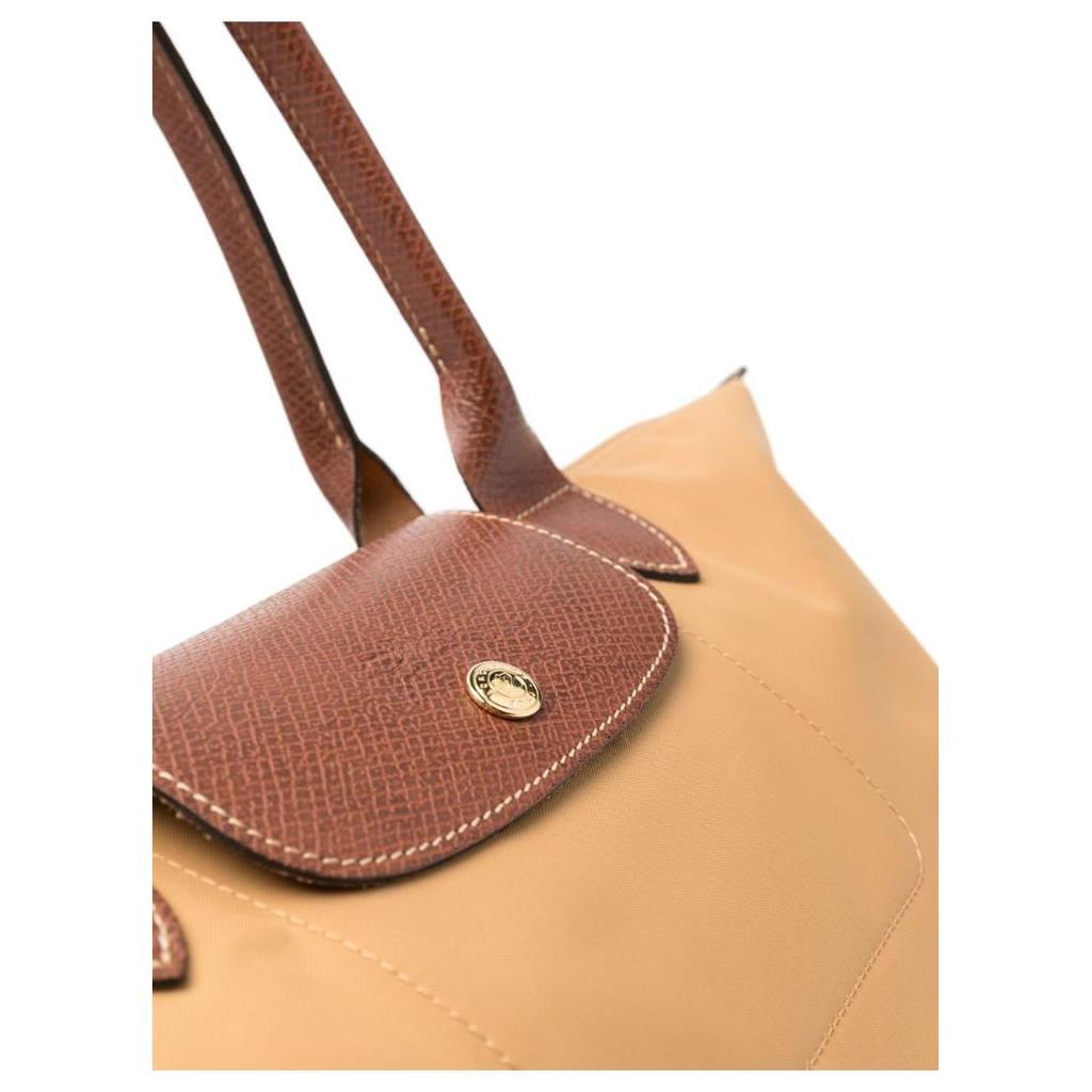 Longchamp Borsa Tote Le Pliage Original Logo Goffrato Chiusura a Bottone Borse Tote da Donna Marrone Chiaro L1899089P86