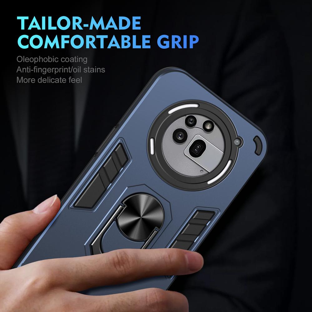 KEYSION Stoßfestes Panzergehäuse für Nothing Phone 3A Pro, weiches Silikon + PC-Ringständer, Telefonrückseite für Nothing Phone 3A Pro