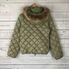 DUVETICA Quilted Down Jacket with Natural Raccoon Fur Trim/Women's 38/Khaki/(USED)