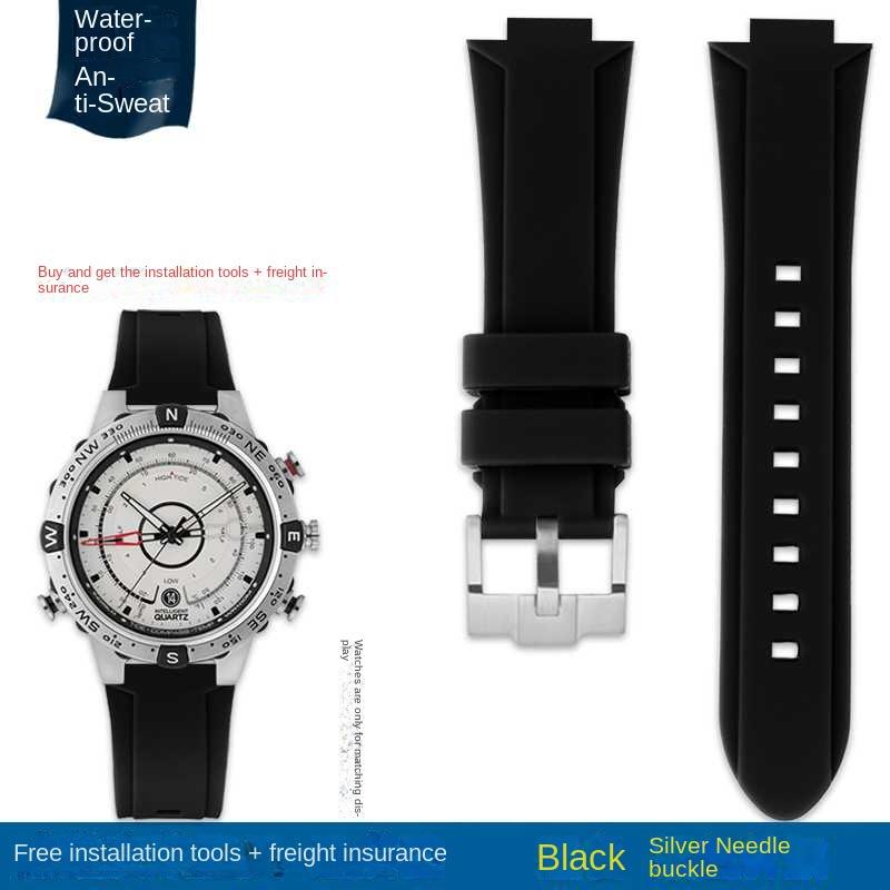 Bracelet de montre convexe Bracelet en silicone pour timex T2N738 T2N739 T2N720 T2N721 T49706 Bracelet de montre à boucle déployante Bracelet en caoutchouc 24X16mm