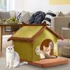 Cat Bed House Hut Kitten Shelter Non Slip Removeable Washable Bunny Kitty Puppy Comfortable Cave