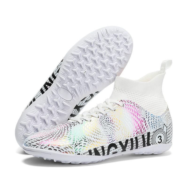 Training Shredded High Top Nails Football Shoes Sports Football Shoes Spikes Competition Adult Men'S And Women'S Shoes