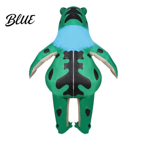 Rechargeable Inflatable Costume Frog for Adult Kids Funny Blow-Up Full Body Jumpsuit Suit with Air