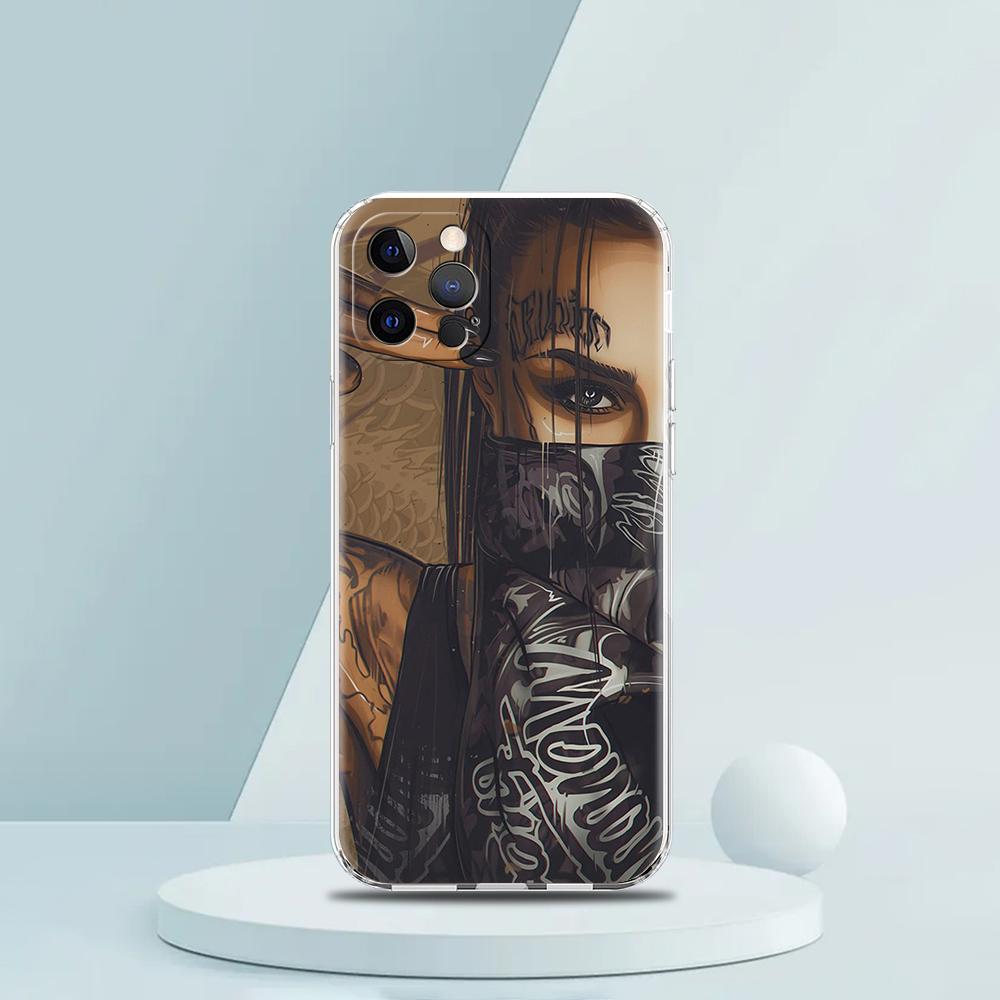 Fashion Black Girl Phone Case for iPhone 16 15 14 13 12 Pro Max Transparent TPU for iPhone 11 Pro Max 7 8 Plus XS XR Shell Capas