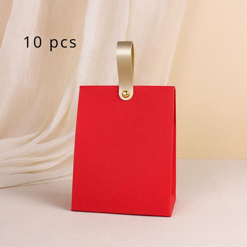 

10pcs Wedding Candy Box Vintage French Handheld Champagne Bow Texture Instagram Handheld Gift Box Gift Bag Bolsa de regalo 13x10x6.5cm