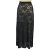 Women High Waist Floral Lace Maxi Skirt, Solid Sheer Bodycon Long Skirt, Streetwear Slim Fit See Through Skirt for Spring Daily Club Trendy Outfits