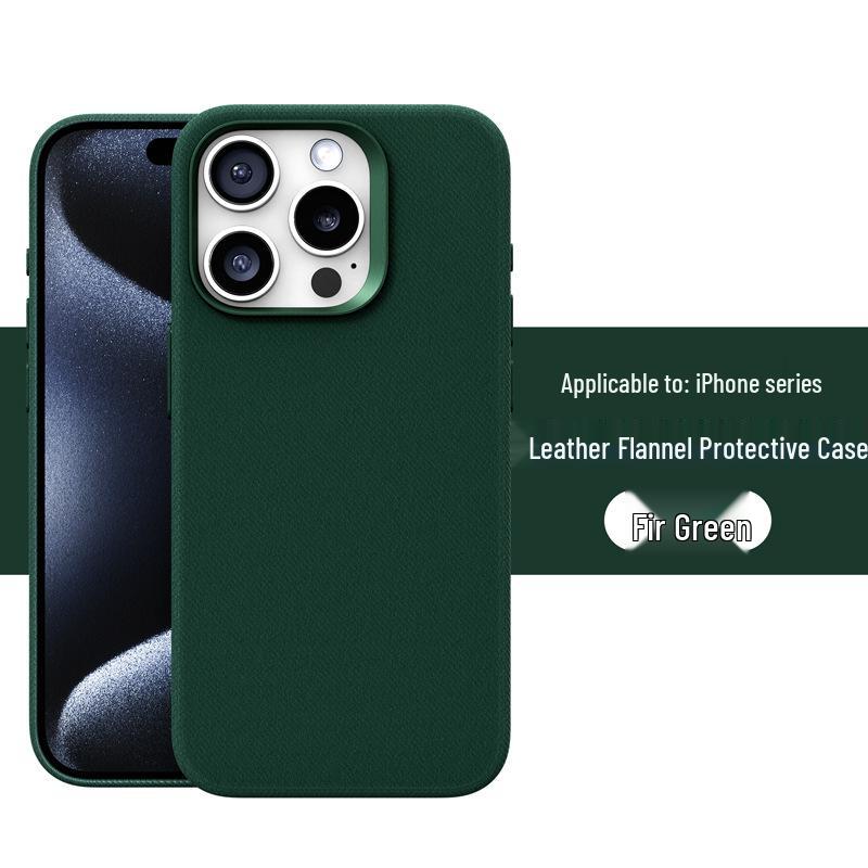 

High-Grade Flannel Leather Texture Case for iPhone 15 Pro/14 Pro Max with MagSafe Compatibility. iPhone 12 Pro Max