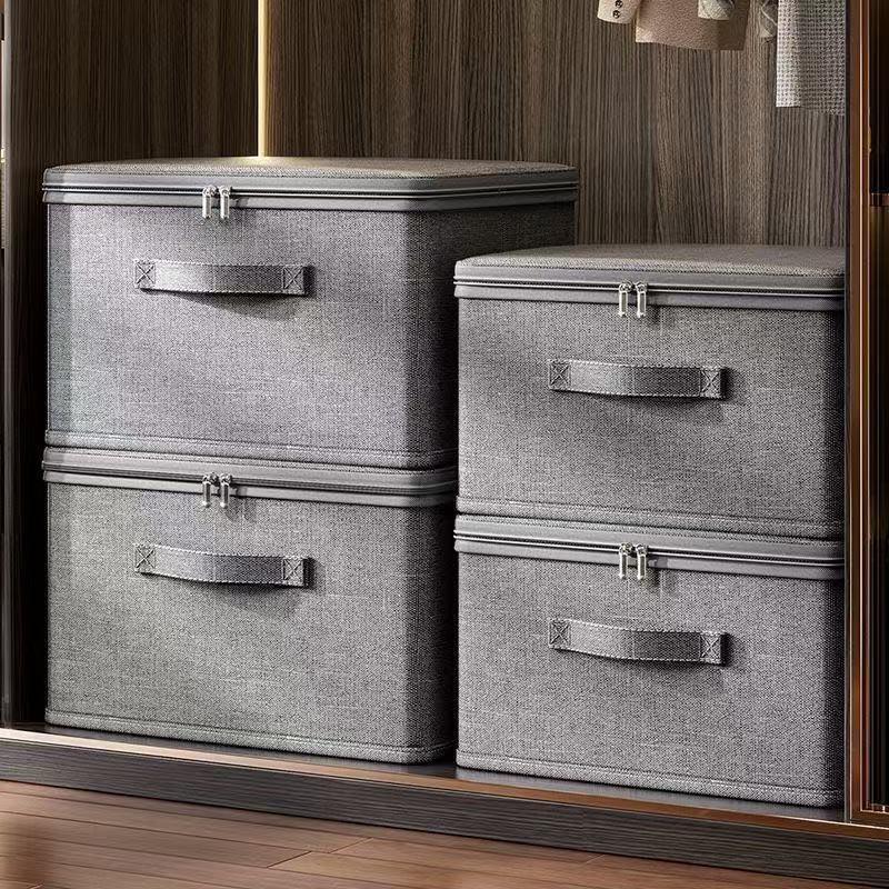 Lockable Cationic Storage Box with Lid - Large, Foldable Organizer for Home, Toys, Clothes