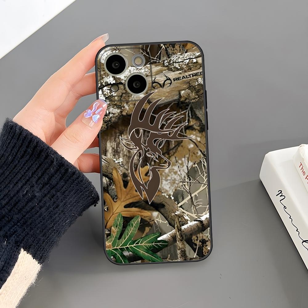 Deer Hunting Camo Phone Case For Iphone 16 Plus 15 14 Pro Max 13 Mini 11 12 Xr X Xs 6 7 8 SE Plus Back Cover