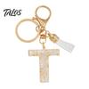 Lightweight Keychain Pendant, Letter A-Z Charm with Tassel, Alphabet Car Decoration Initial Metal Keyring for Handbag Backpack Bag Pendant Accessory