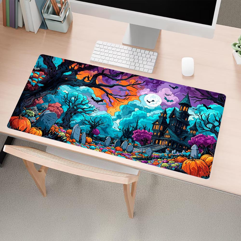 Scary Halloween Mousepad Speed Office Desk Accessories Gaming Mats Carpet Mouse Mat Desk Pad Set Up Computer Desk Decorating Rug