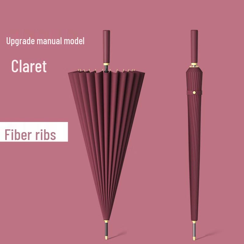 Extra Strong 24-Rib Manual Long Handle Umbrella