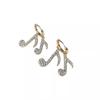 Geometric Simple Stud Earrings Temperament Full Diamond Asymmetric Music Note Earrings Versatile Light Luxury Earrings Women