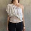 2026 Spring/Summer Asymmetrical Off-shoulder T-shirt for American Spicy Girl