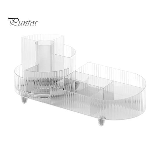 

Органайзер для хранения косметики с 9 отделениями, большая вместимость, прозрачная вращающаяся на 360 градусов полка для хранения косметики белый