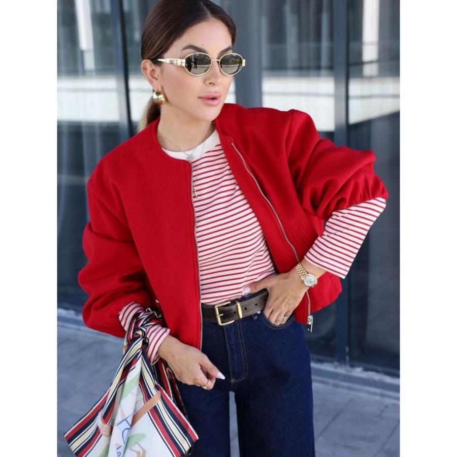 Overcoat Women's Spring Autumn Fashion Casual Trendy Pilot Collar Jacket