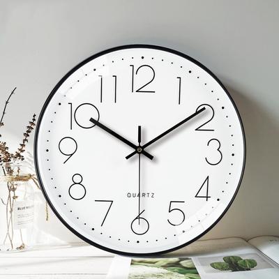 12-Inch Simple Round Clock Wall Clock Living Room High-End Home Bedroom Clock Wall Decoration Clock