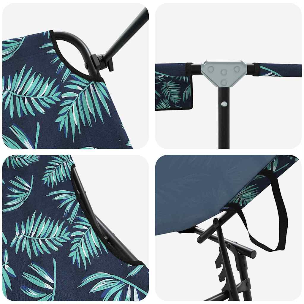 Folding Sun Lounger Multicolour 190 X 57 X 81 Cm Oxford Fabric
