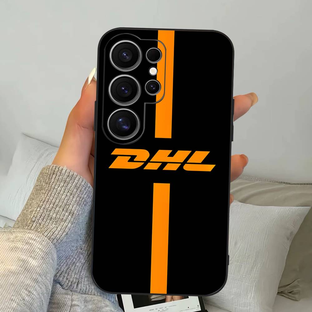 Fashion Brand D-DHL Logo Phone Case For Samsung S 24 Fe 25 Ultra Plus 20 Lite 21 30 22 23 24 22 Ultra 5G Fundas