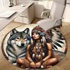 1Pc Apache Chief Circular Print Rug - home decoration Carpet For Living Room Bedroom Flooring Computer Chair Area Rug