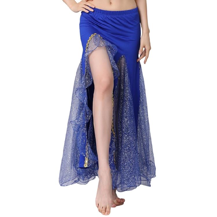 Belly Dance Skirt for Women,Dancing Skirt Belly Dancer Outfit,Sequins Slit Flowy Maxi Skirt Halloween Costume Gift