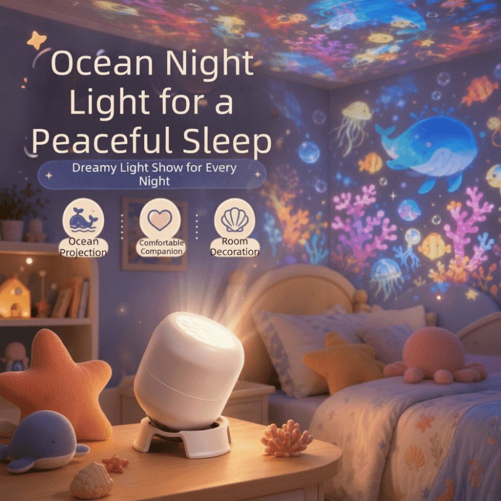 360 Degree Rotating Dreamy Ocean Projector Flexible Neck Party Ambient Light Ceiling Decoration