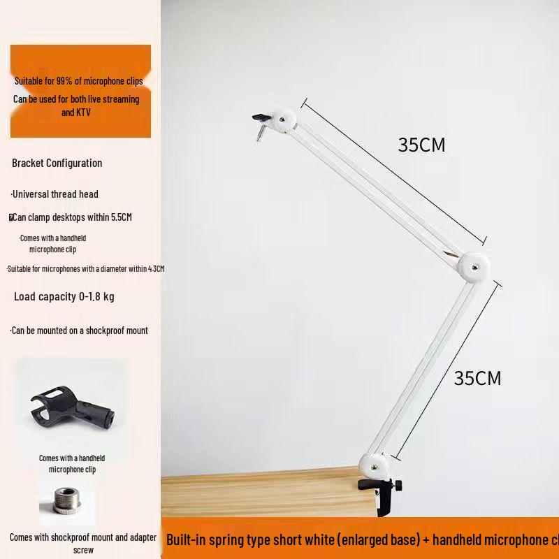 Desktop Condenser Microphone with Large Boom Arm and Shockproof Stand for Streaming and Recording