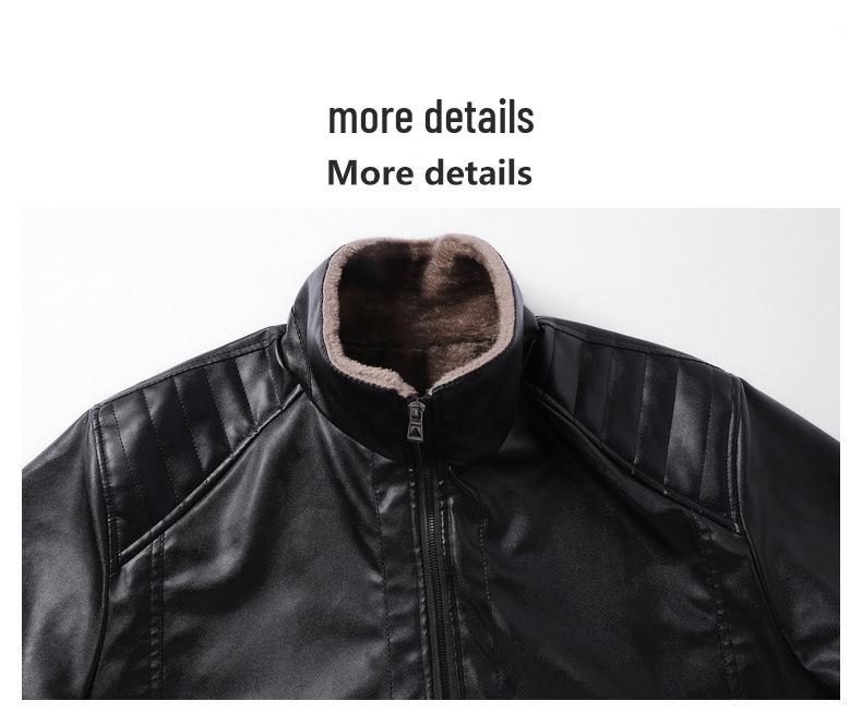 Modische, verdickte Lederjacke aus Samt für Herren - Leichter Business-Casual-Stil, Karreekragen, Ideal für Herbst/Winter