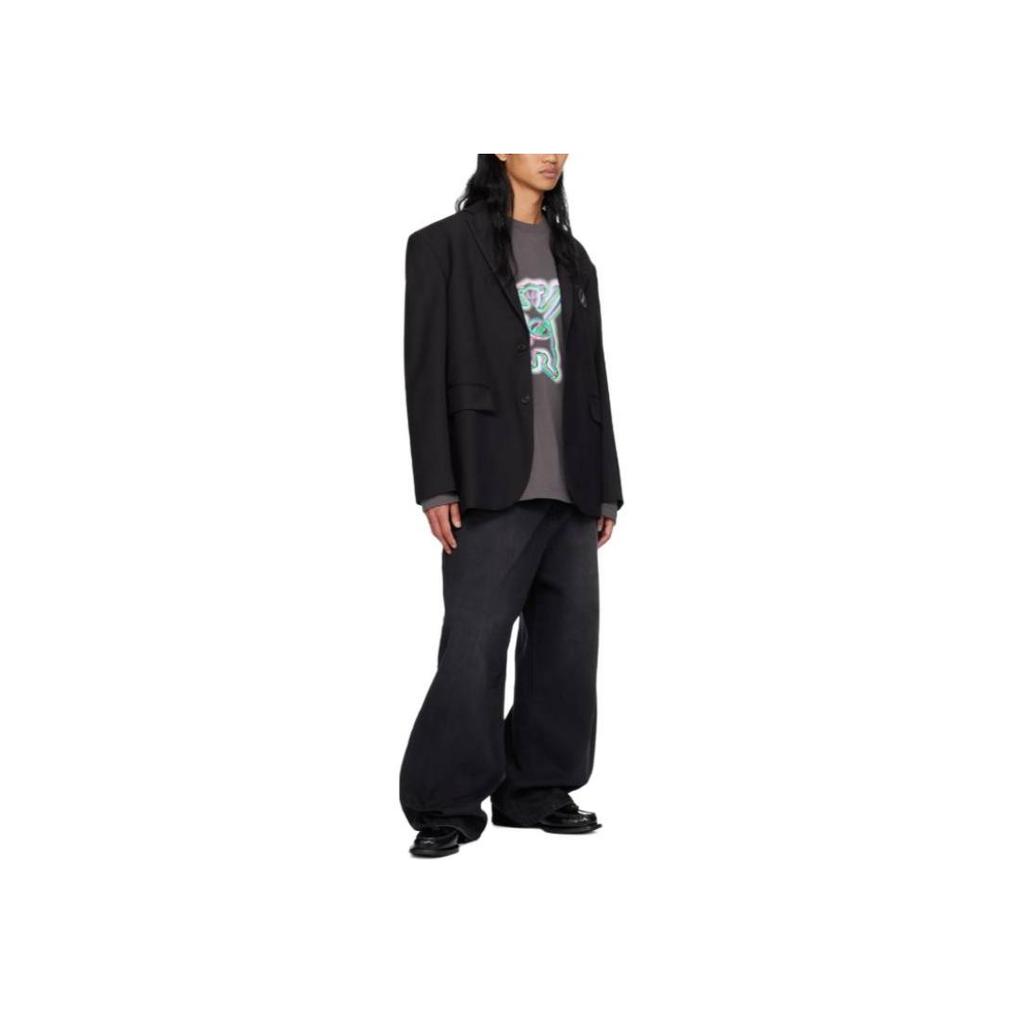 WE11DONE Washed Zipper Wide Leg Jeans Men bottoms WD-DP2-24-350-M-BK