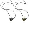 Fashion Love Heart Pendant Necklace Black Leathers Rope Choker Neck Chain Elegant Clavicle Chain Necklace Party Jewelry