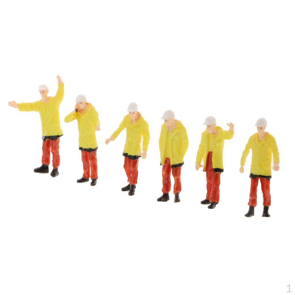

6 Pieces 1/ Scale Model Small Building Stage Scene Yellow