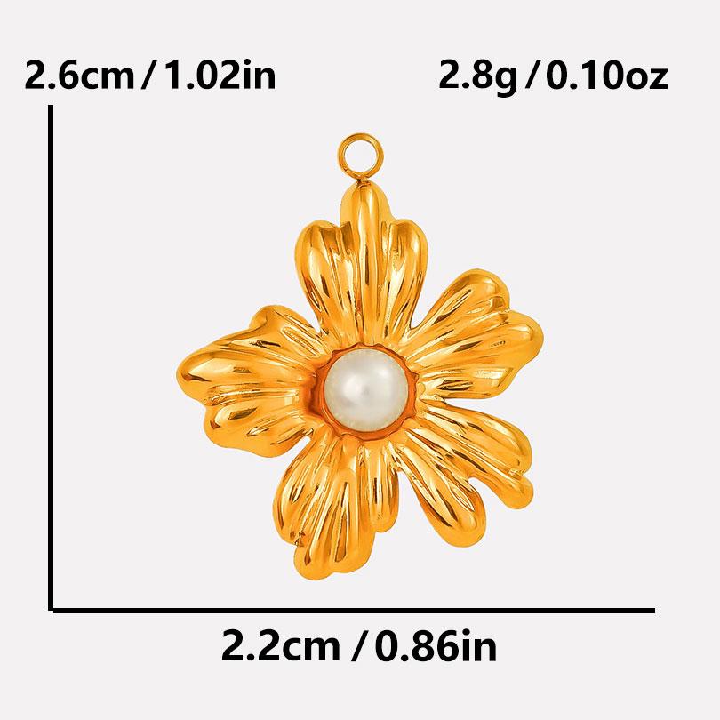 6pcs Cute Mushroom Cherry Flower Pendants Real Gold Plated Stainless Steel Charms For Jewelry Making Supplies DIY Bracelets Bulk