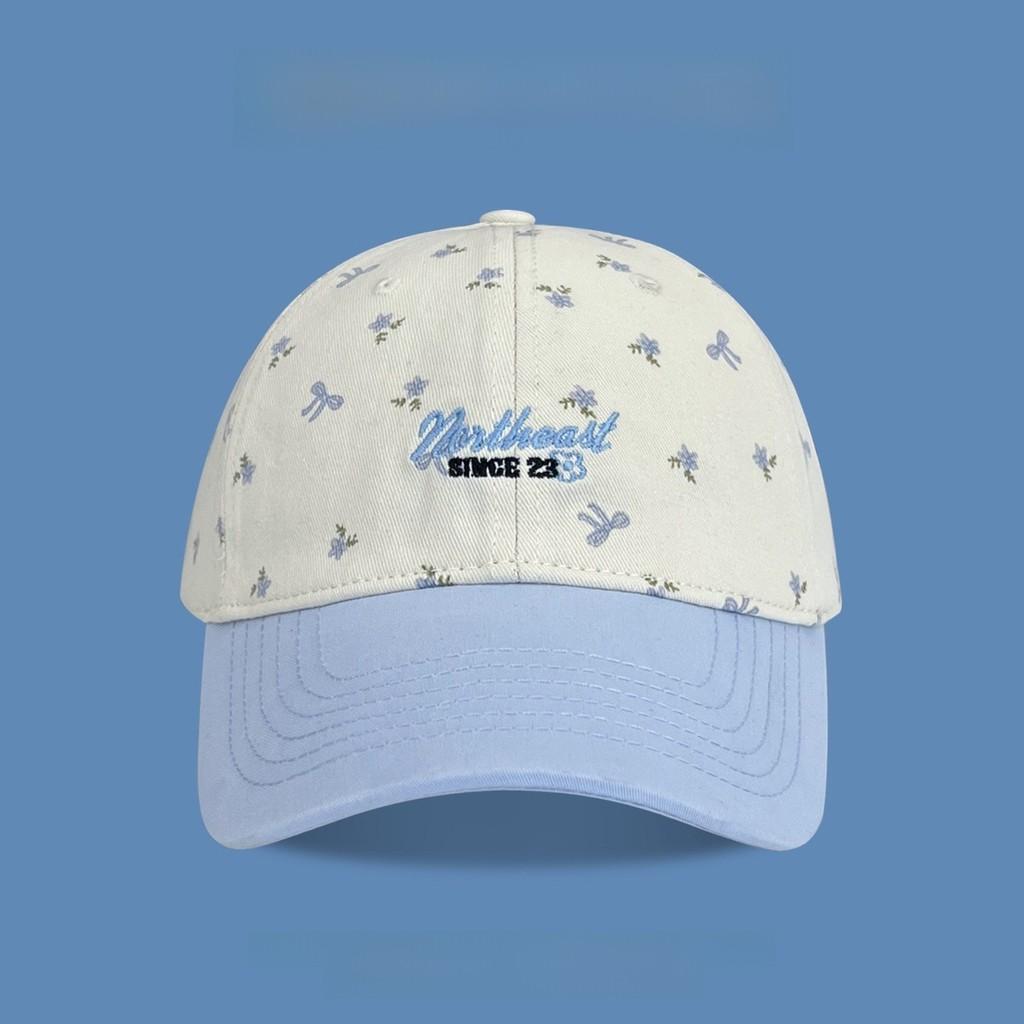 Small Floral Letter Embroidered Baseball Cap With Sun Protection For Women