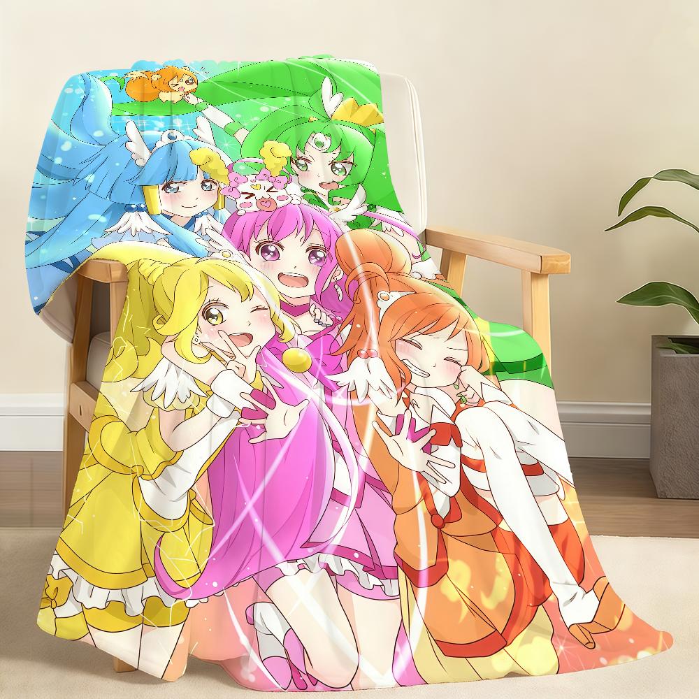S Smile E P PrecureS Cute Anime Blanket Soft Throw Blanket for Home Bedroom Bed Sofa Picnic Travel Office RestCover Blanket Gift