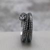 Vintage Stainless Steel 3D Snake Ring Unisex Punk Style Circle Band