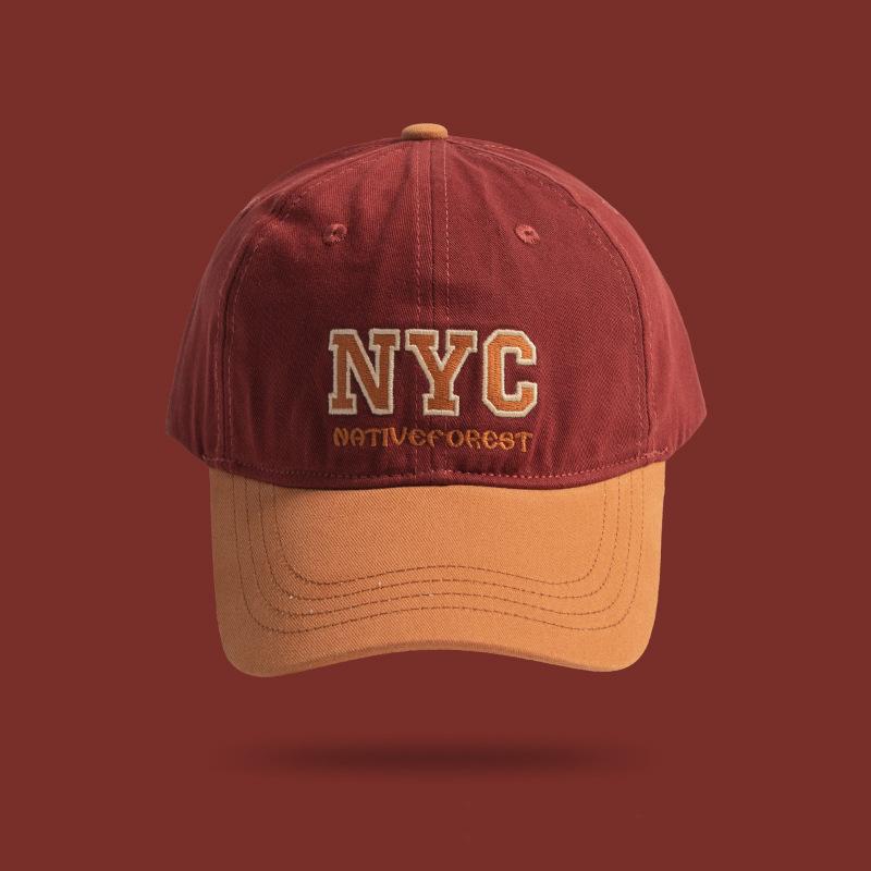 Baseball Korean Style Baseball Cap Fashion Autumn New Contrasting Color Splicing  Letter Embroidery Fresh Sweet Casual