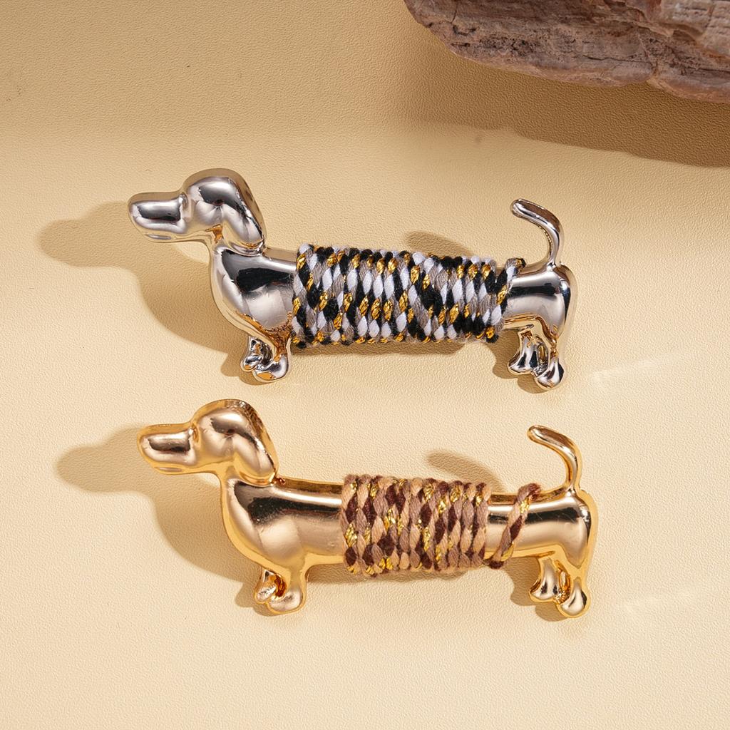 Color Rope Wrapped Dachshund Brooch Versatile Accessories