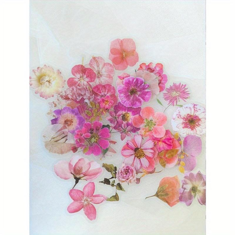 1 Box Of 45 Retro Fresh Floral Decoration PET Stickers For Journaling And Collage Back To School