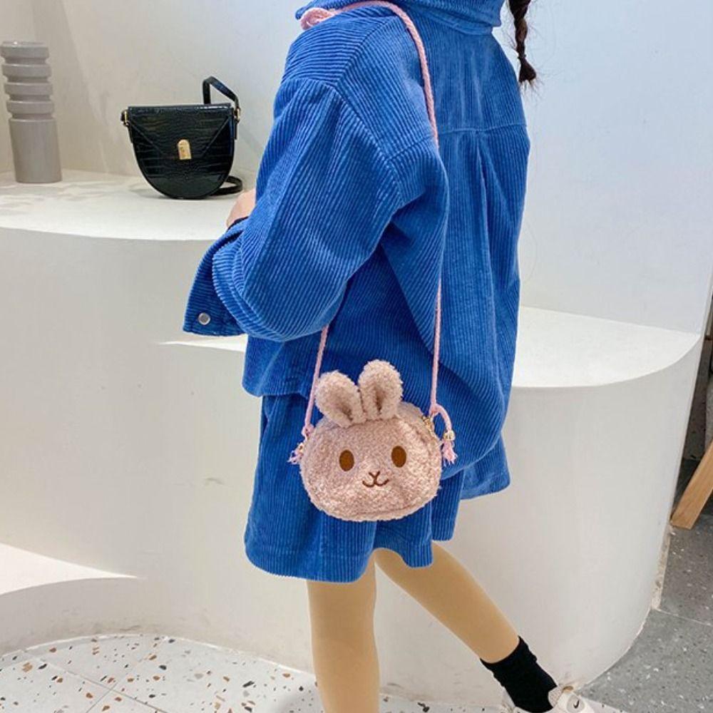 Kids Purses New Year Gift Plush Handbag Rabbit Shoulder Bag Messenger Bag Crossbody Bag Coins Bag
