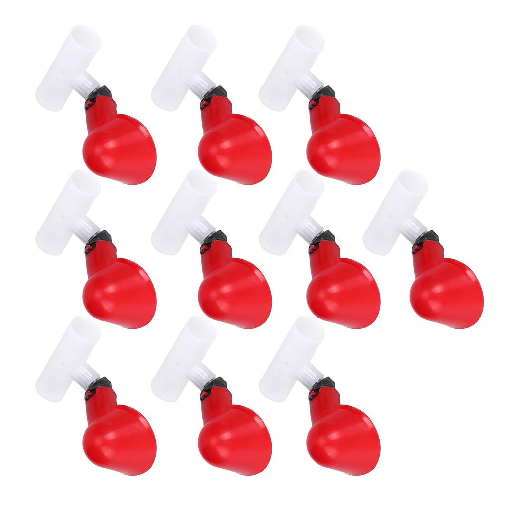 10 buc automate de căni de apă pentru pui, adăpător de 1/2 inch, instrumente de hrănire pentru păsări de curte, roșii