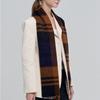 Dal Cashmere Premium Check Muffler Orange Dark Brown