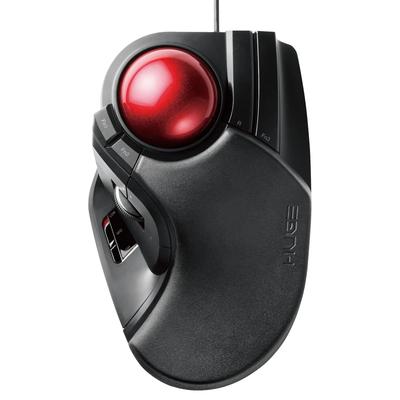 ELECOM Wired USB Trackball Mouse, Large Ball, 8 Buttons, Tilt Function, Black M-HT1URXBK