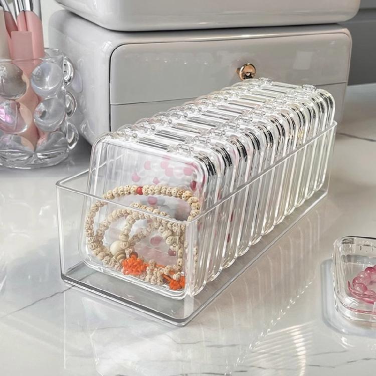 Portable Bracelet Storage Container Clear Acrylic Bracelet Container Dustproof Display Box for Jewelry Enthusiasts