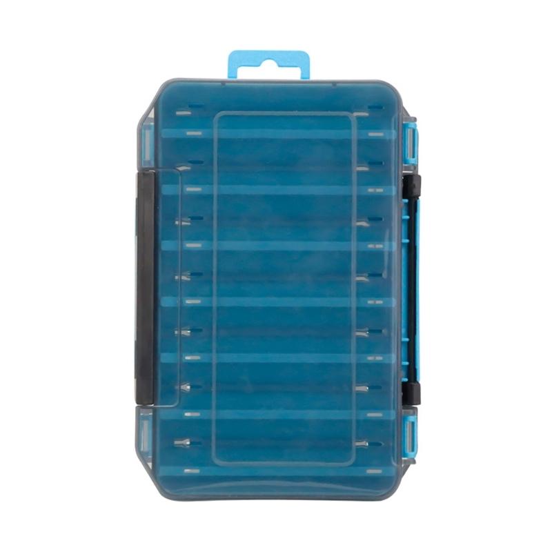 Double Sided Fishing Tackle Organiser Box Transparent PP Practical Waterproof Storage Case For Outdoor Gear Accessories синий