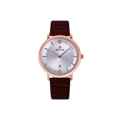 Profile Leather Strap Silver Dial Quartz 50219PPN627 Mens Watch