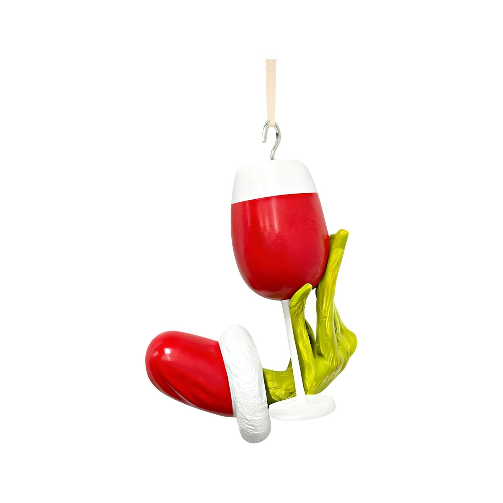 

Рождественские украшения, 3D подвески на елку, Забавные ручные подвески в виде бокалов для вина One Size