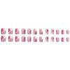 European & American Short Wave Nail Art: Pink, White, Rose Red with Irregular Curves - Versatile Wearable Tips